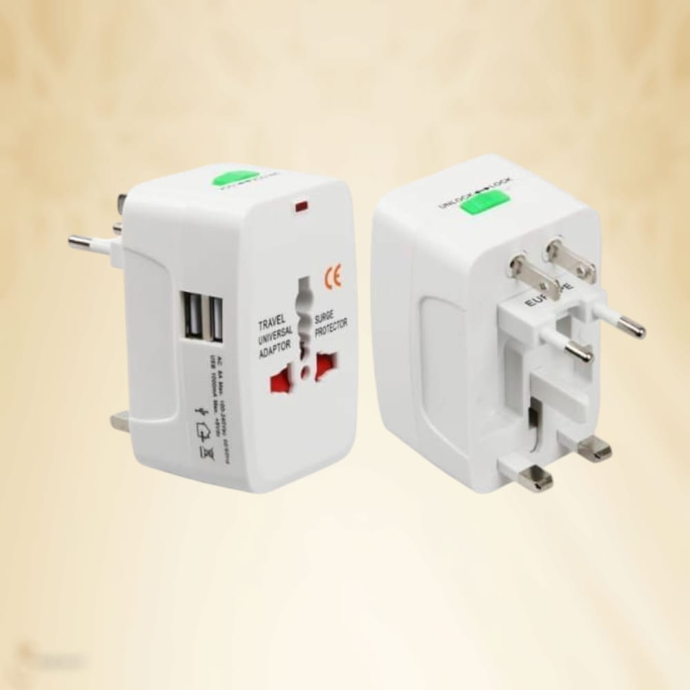 Universal Travel Adapter With USB Port  150 Countries